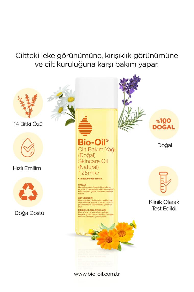Bio-Oil Natural 14 Bitki Özü Içeren %100 Doğal Vegan Cilt Bakım Yağı 125 ml