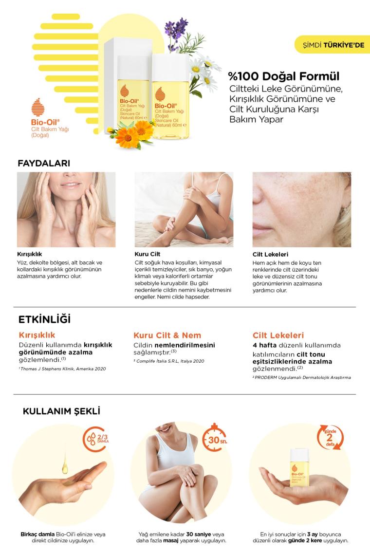 Bio-Oil Natural 14 Bitki Özü Içeren %100 Doğal Vegan Cilt Bakım Yağı 125 ml