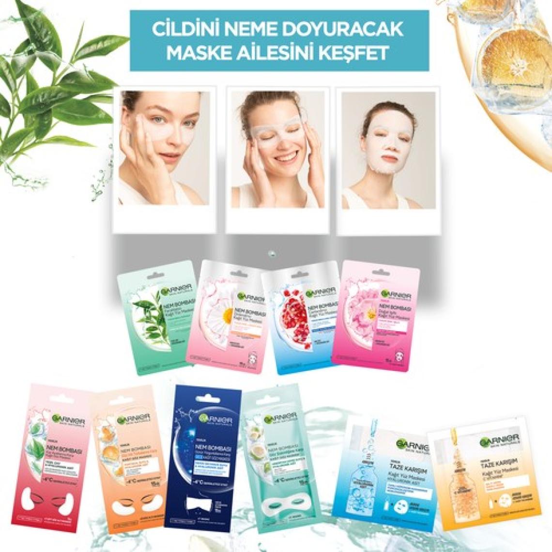 Garnier Nem Bombası Okyanus Suyu Yorgunluk Karşıtı Kağıt Gece Göz Maskesi
