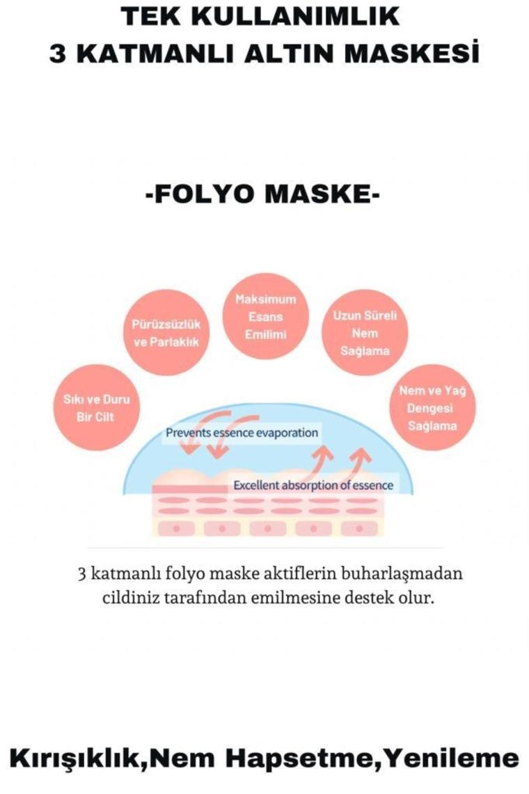 Dermal 2 Adet Tek Kullanımlık 3 Katmanlı Folyo Göz Maskesi