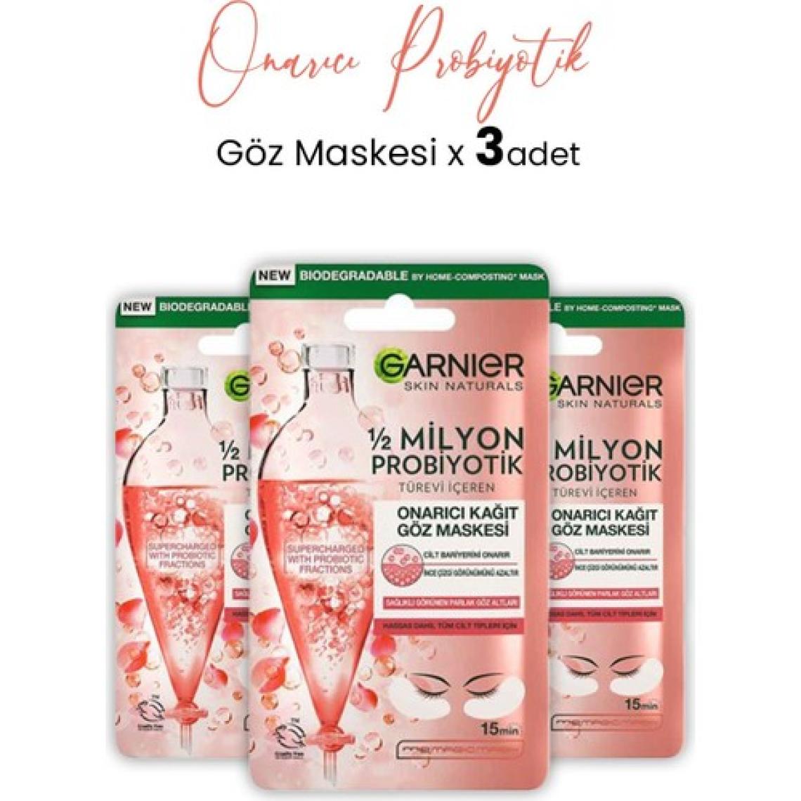 Garnier Kağıt Göz Maskesi Onarıcı Probiyotik 6 gr x 3 Adet