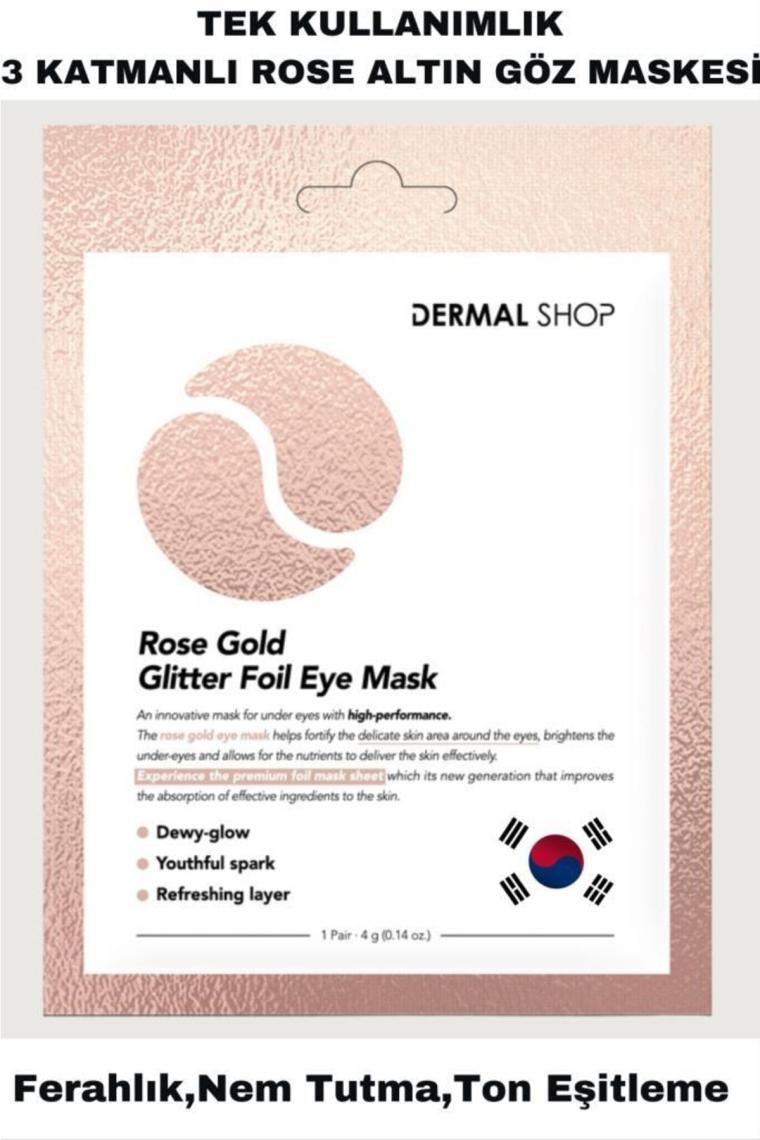 Rose Gold Glitter Foil Göz Maskesi 4 Gr