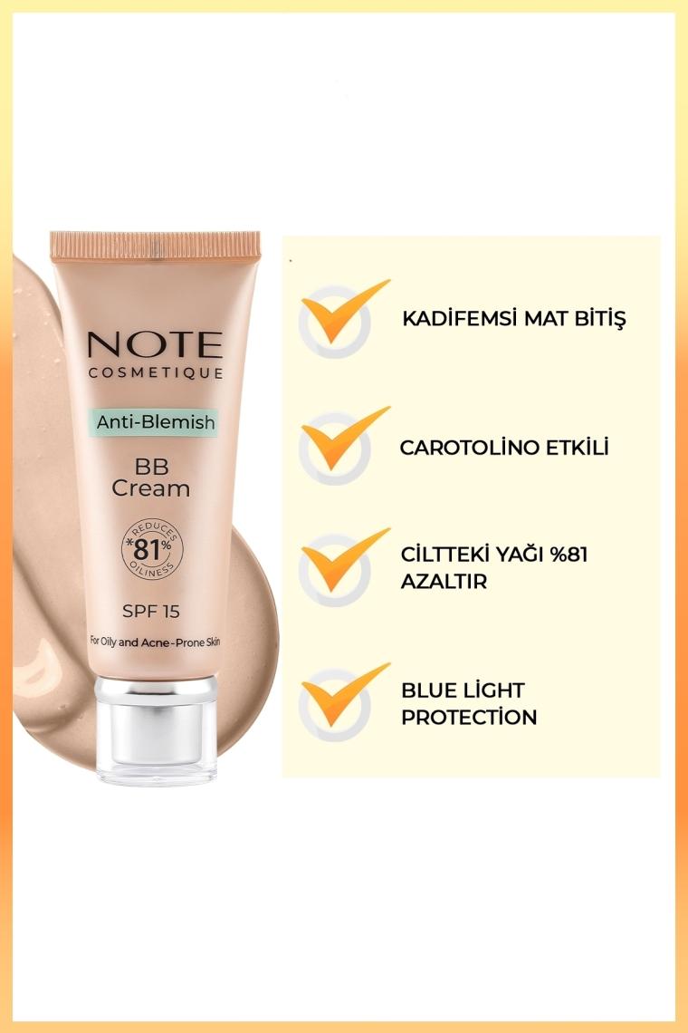 Note Anti-Blemish BB Cream Akneye Yatkın Ciltler 02 Light Beige