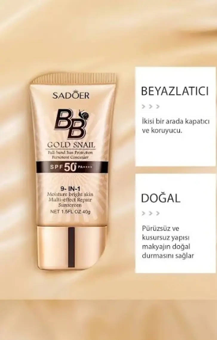 Sadoer Altın Salyangoz Spf 50+ Güneş Koruyucu Bb Krem