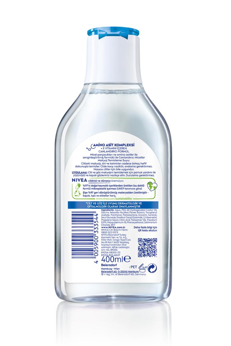 Nivea Micellair Canlandırıcı Normal Ciltler Makyaj Temizleme Suyu 400 ml