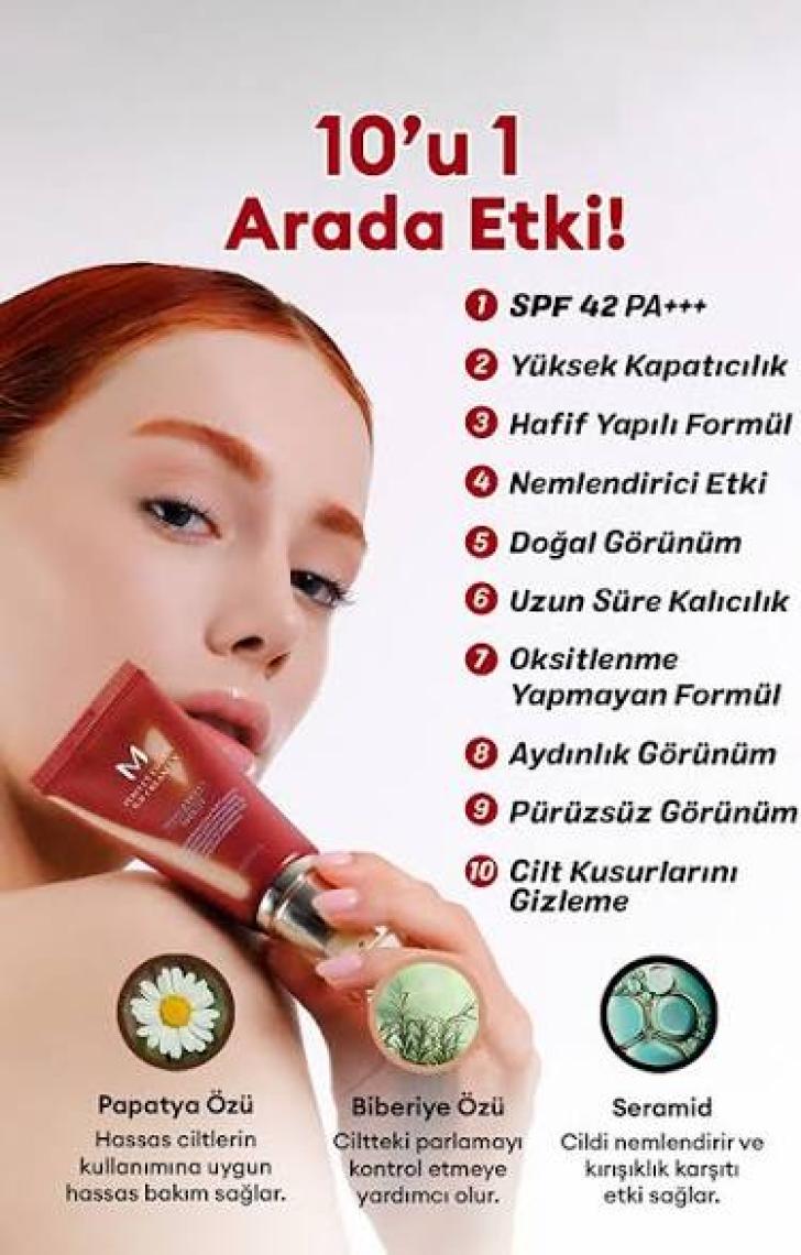 MISSHA Yoğun Kapatıcılık Sunan BB Krem M Perfect Cover BB Cream Ex SPF42/PA+++ No: 21 (20ml)