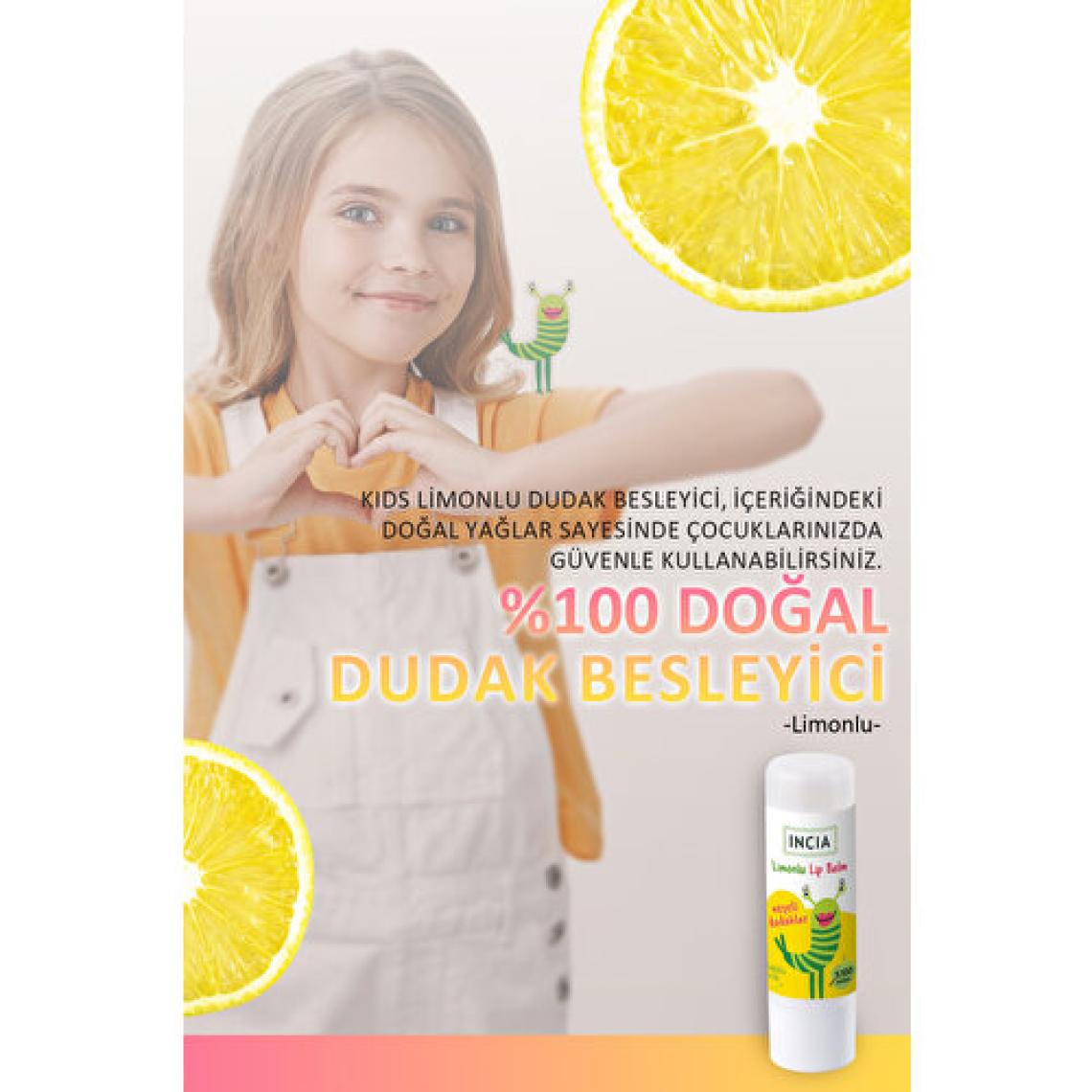 Incia Çocuklar İçin Limonlu Dudak Besleyici 6 gr