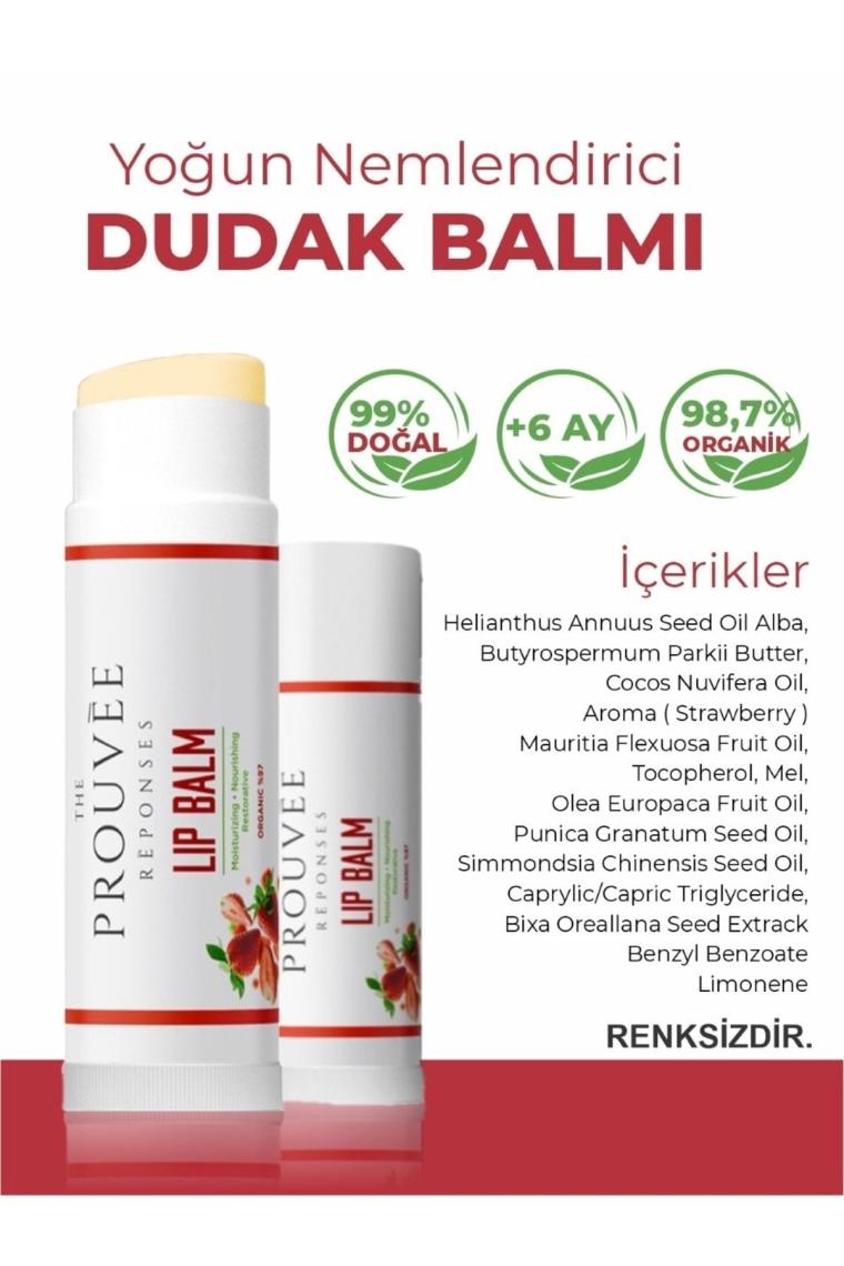 The Prouvee Reponses Organik Çilek Dudak Lip Balm 5 ml