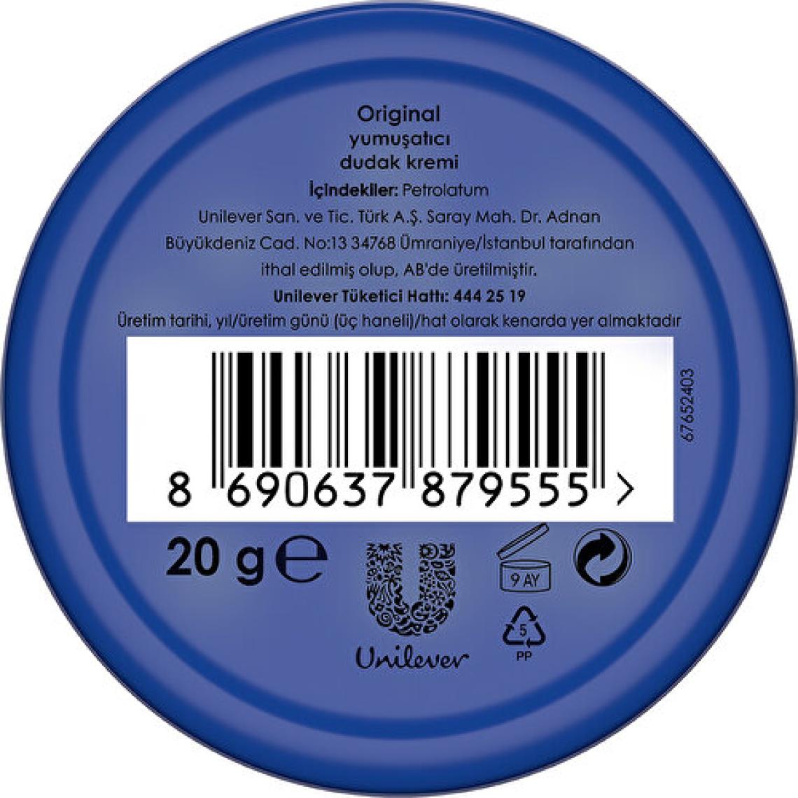 Vaseline Lip Therapy Original Dudak Kremi 20 gr
