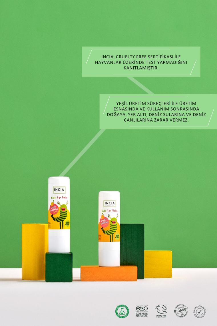 %100 Doğal Kids Dudak Besleyici Limon Bitkisel Nemlendirici Dudak Bakım Kremi 6 G