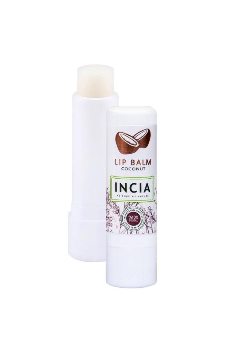 INCIA %100 Doğal Dudak Besleyici Hindistan Cevizi Bitkisel Nemlendirici Dudak Bakım Kremi 6 G