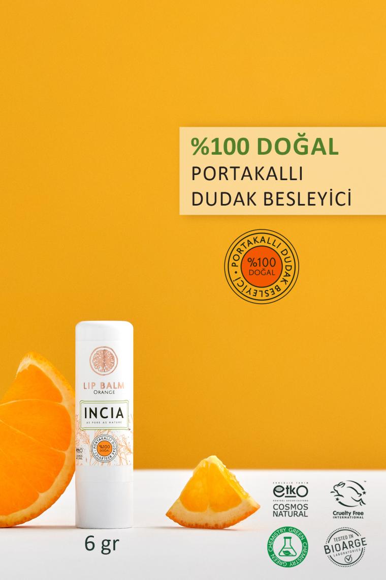 %100 Doğal Dudak Besleyici Portakal Bitkisel Nemlendirici Dudak Bakım Kremi 6 G
