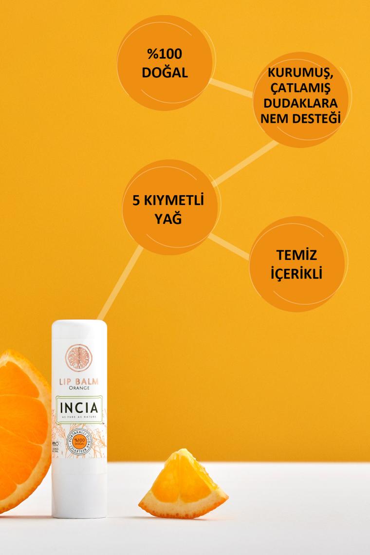 %100 Doğal Dudak Besleyici Portakal Bitkisel Nemlendirici Dudak Bakım Kremi 6 G