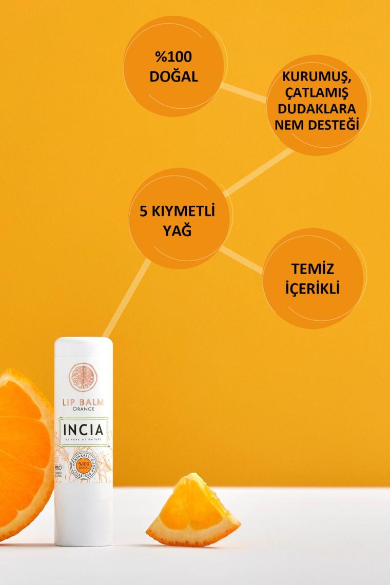 %100 Doğal Dudak Besleyici Portakal Bitkisel Nemlendirici Dudak Bakım Kremi 6 G