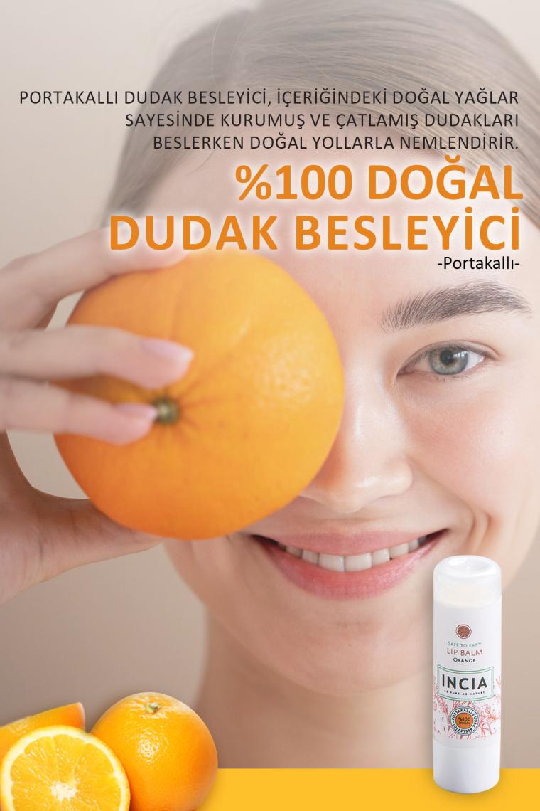 %100 Doğal Dudak Besleyici Portakal Bitkisel Nemlendirici Dudak Bakım Kremi 6 G