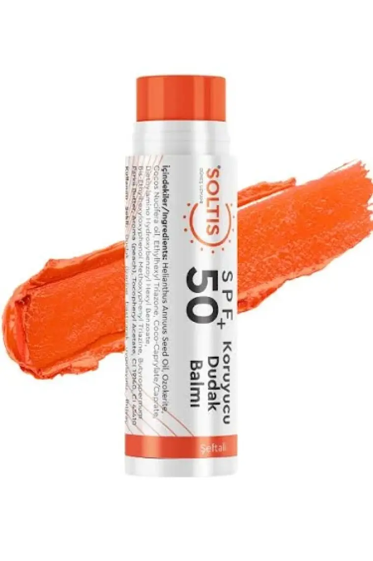 Soltis Renkli Dudak Nemlendiricisi SPF50+ Şeftali, 5 gr