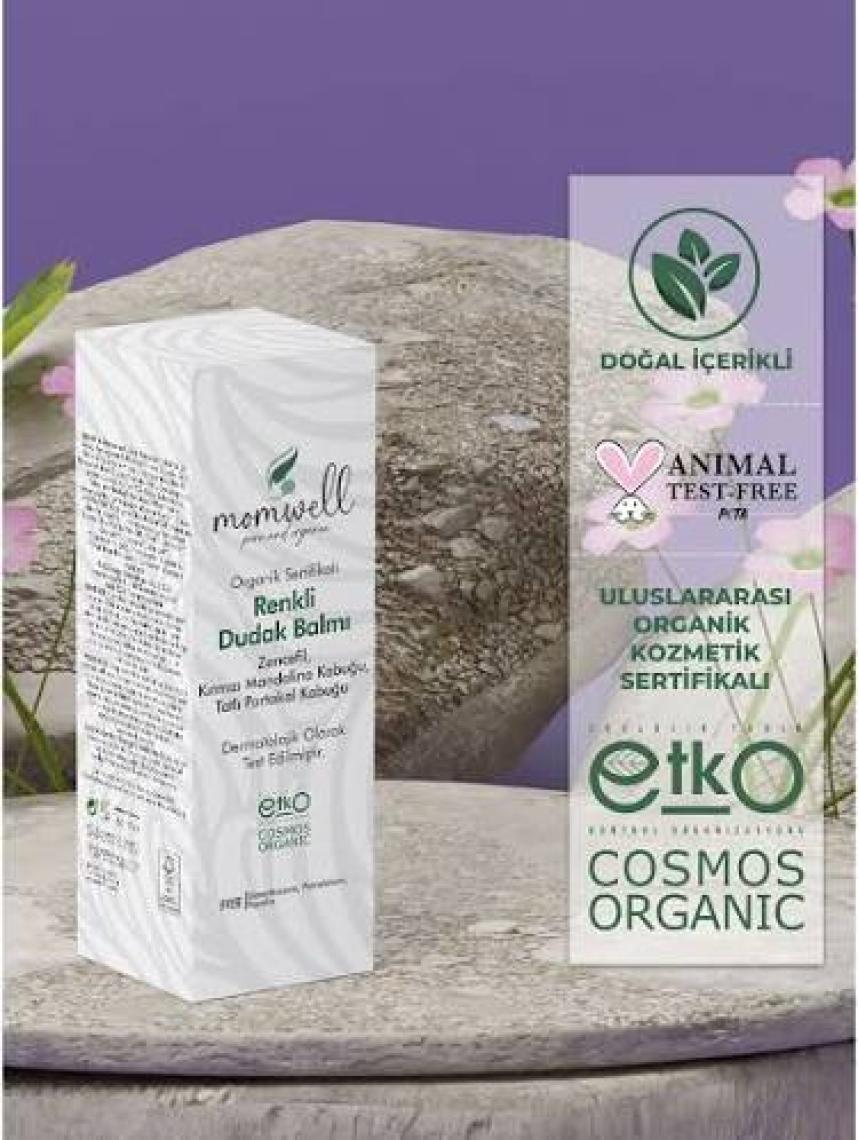 Momwell Organik Renkli Dudak Balmı 5ml