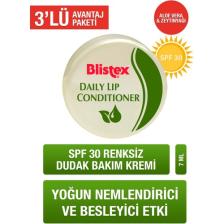 Blistex 3 x  Kuruyan Dudaklara Yoğun Nemlendirici Günlük Bakım Gkf 15- Daily Lip Conditioner Spf15 7 ml