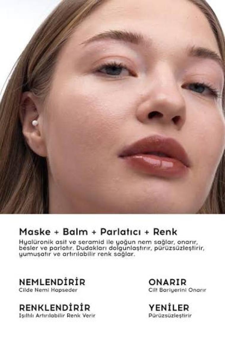 Cream Co. Nemlendirici Parlatıcı 3in1 Lip Balm | Dudak Bakım | Mocha Kahve | Hyaluronik Asit Seramid