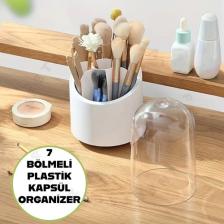 İnfeta Çok Amaçlı 7 Bölmeli Makyaj Kozmetik Banyo Ofis Masa Düzenleyici Makyaj Fırçası Kutusu Organizer