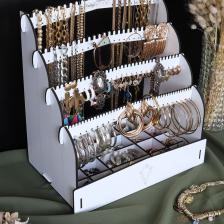 Diamond Small Organizer Kozmetik Makyaj Kolye Küpe Yüzük Takı Kutusu Düzenleyici Beyaz