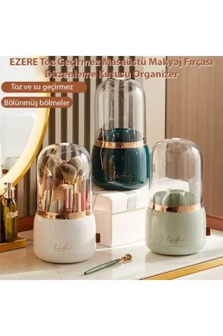 Ezere Toz Geçirmez Masaüstü Makyaj Fırçası Düzenleme Kutusu Organizer
