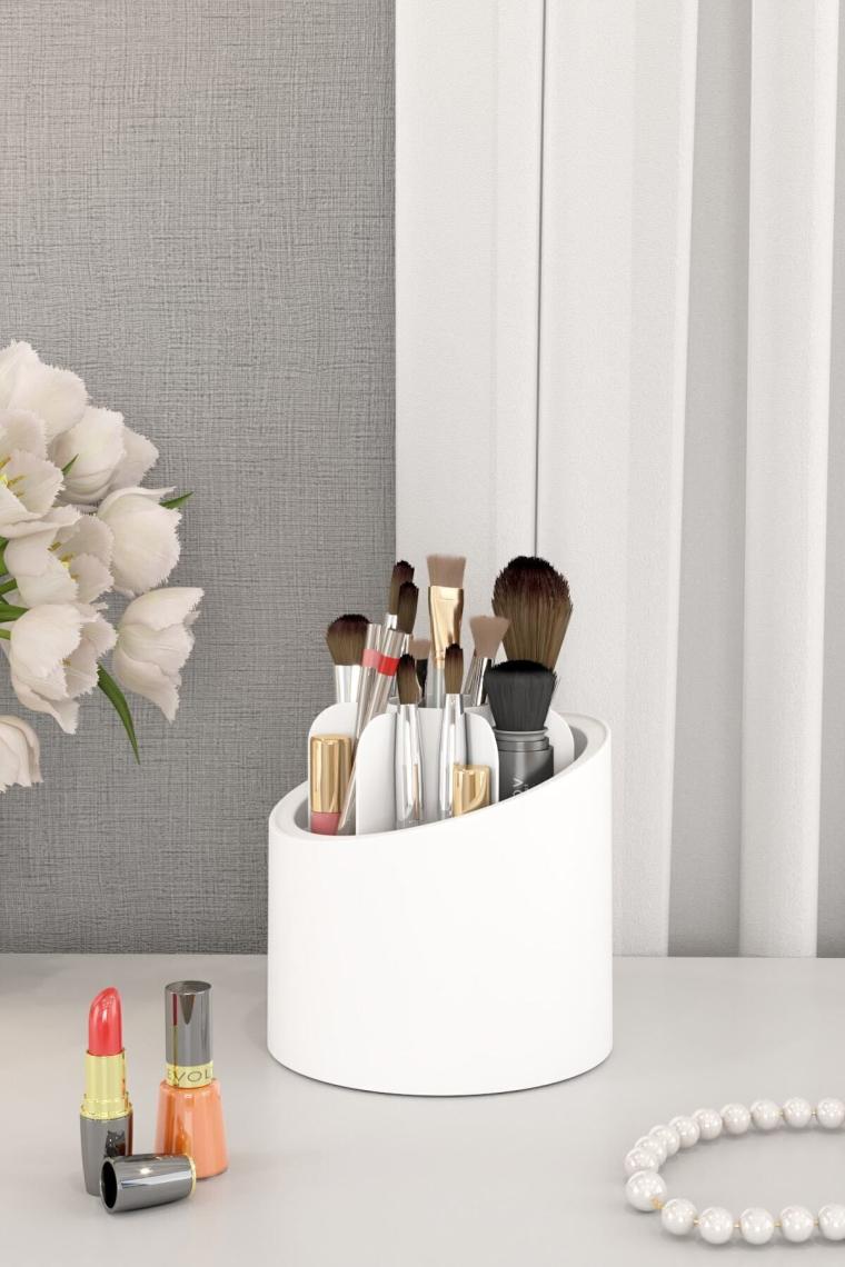 Apexel Deluxe Makyaj Fırçası ve Kozmetik Düzenleyici Şeffaf Kapaklı Hijyenik Organizer