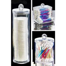 Tugomer 3'lü Makyaj Organizer Set - Makyaj Pamukluğu Kulak Çubuğu Düzenleyici - Kapaklı Kozmetik Organizer