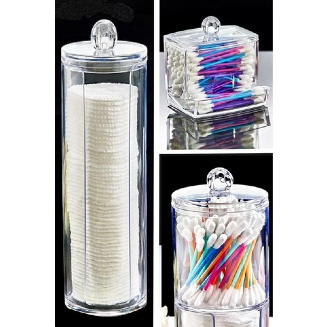 Tugomer 3'lü Makyaj Organizer Set - Makyaj Pamukluğu Kulak Çubuğu Düzenleyici - Kapaklı Kozmetik Organizer