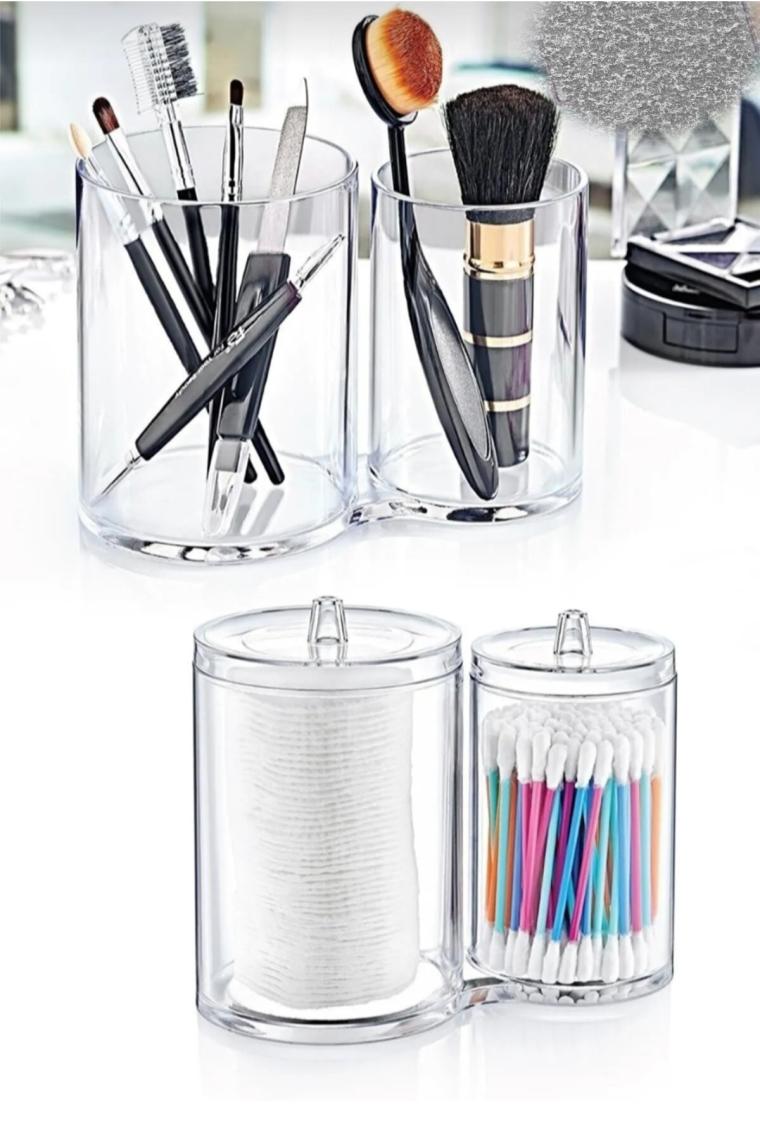 Ahir Ticaret Ikiz Kutular Pamukluk Makyaj Malzemeleri Düzenleyici Ak- 730