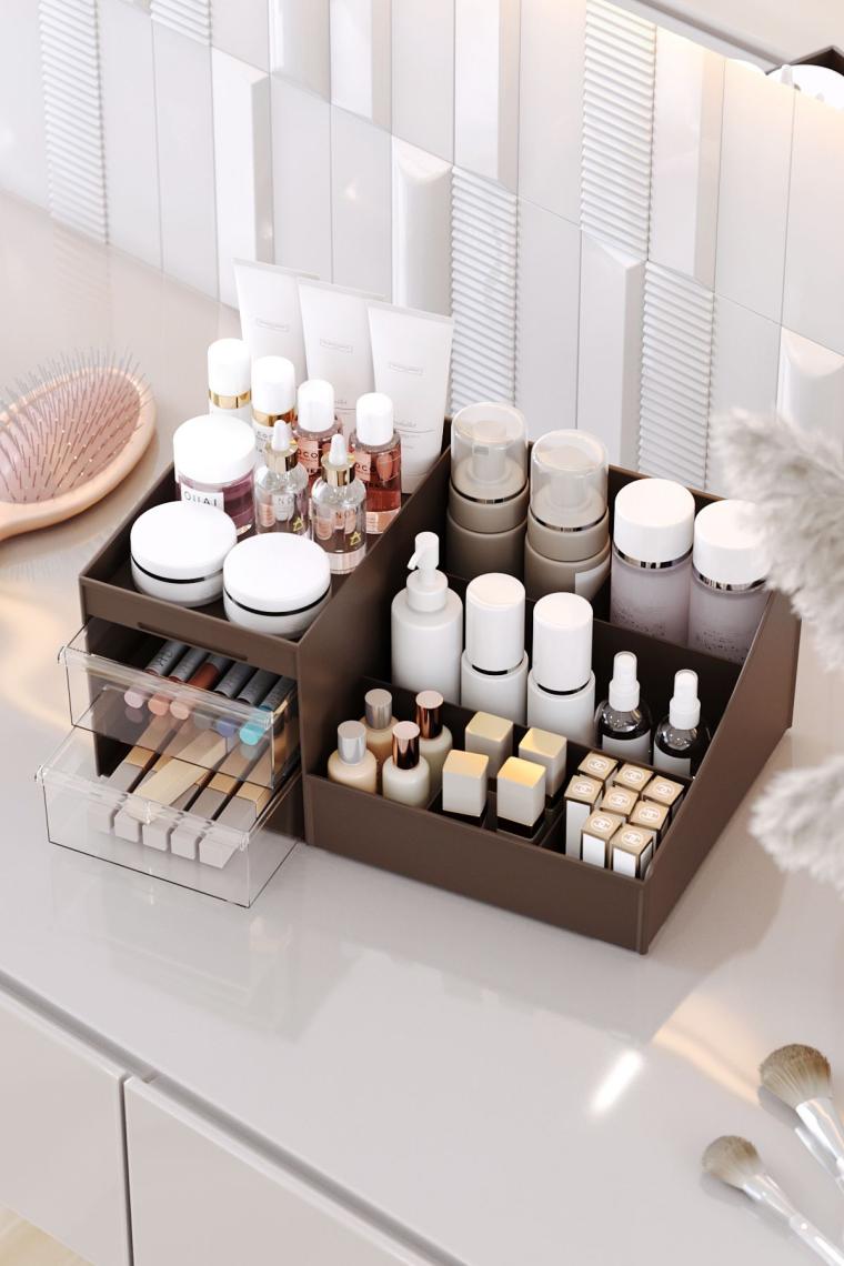 Şeffaf Çekmeceli Elegance Xl Makyaj Takı Kozmetik Parfüm Krem Serum Düzenleyici Organizer
