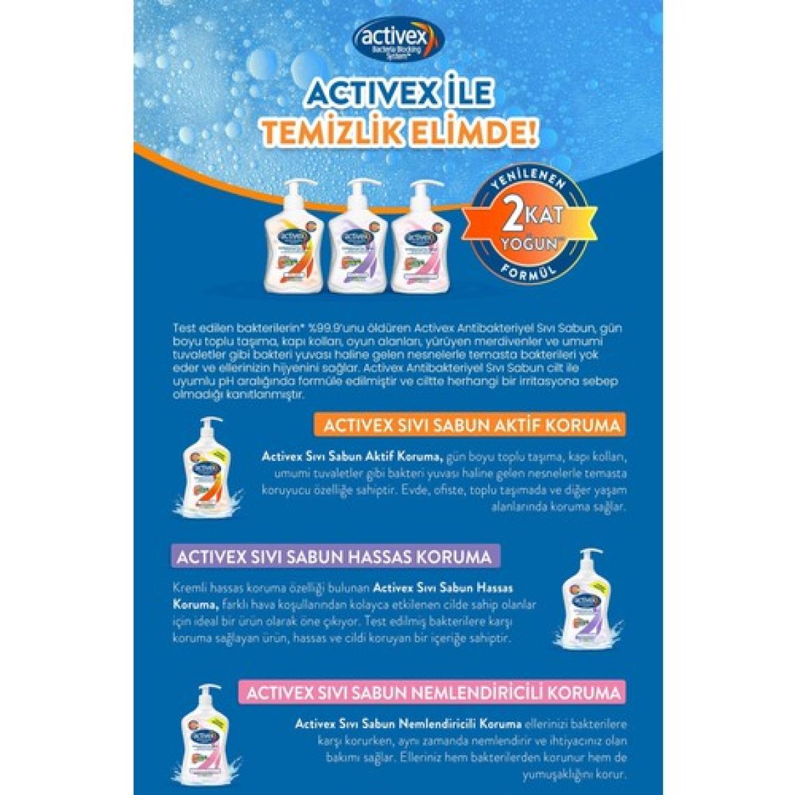 Activex Antibakteriyel Sıvı Sabun Hassas 2x700ml