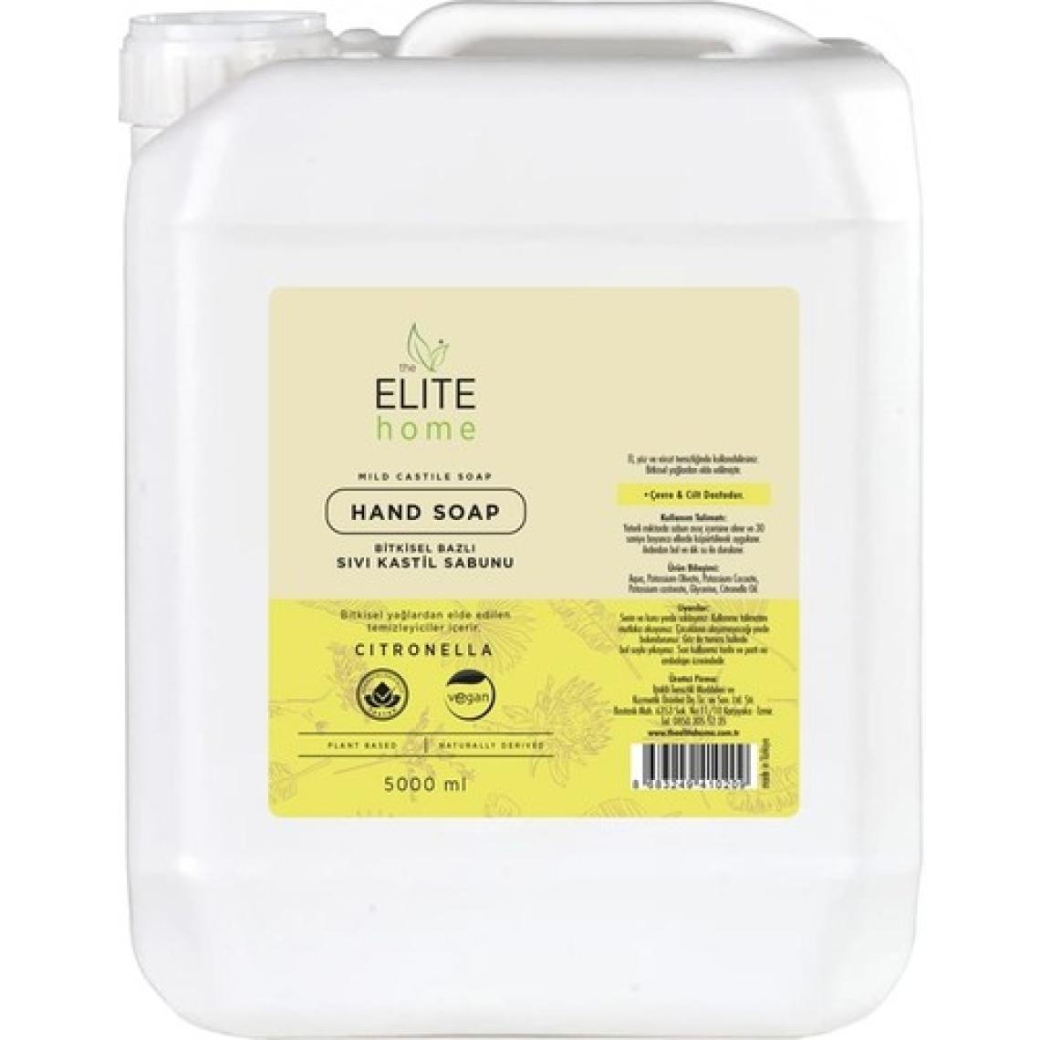 The Elite Home Bitkisel Bazlı ve Vegan Sertifikalı Sıvı El Sabunu 5 kg Citronella