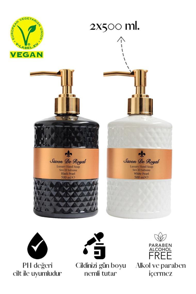 Vegan Sıvı Sabun Black ve White Pearl 500 ml x 2 Adet