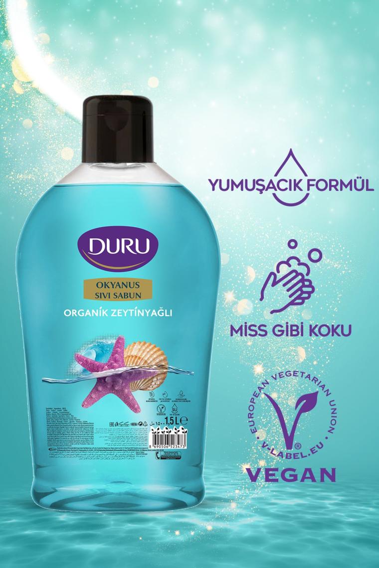 Organik Zeytinyağlı Okyanus Sıvı Sabun 1,5 1,5 500ml