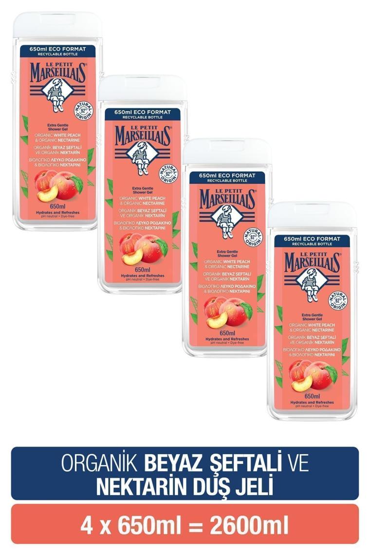 Beyaz Şeftali ve Nektarin Banyo ve Duş Jeli  Avantajlı Paket 650 ml x4
