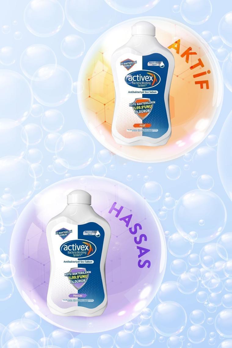 Antibakteriyel Sıvı Sabun Aktif 2x1.5 Lt 500 ml