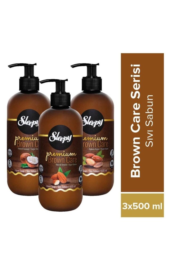 Sleepy Premium Brown Care Serisi Sıvı Sabun 3 x 500 ml