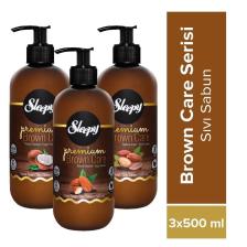 Sleepy Premium Brown Care Serisi Sıvı Sabun 3 x 500 ml