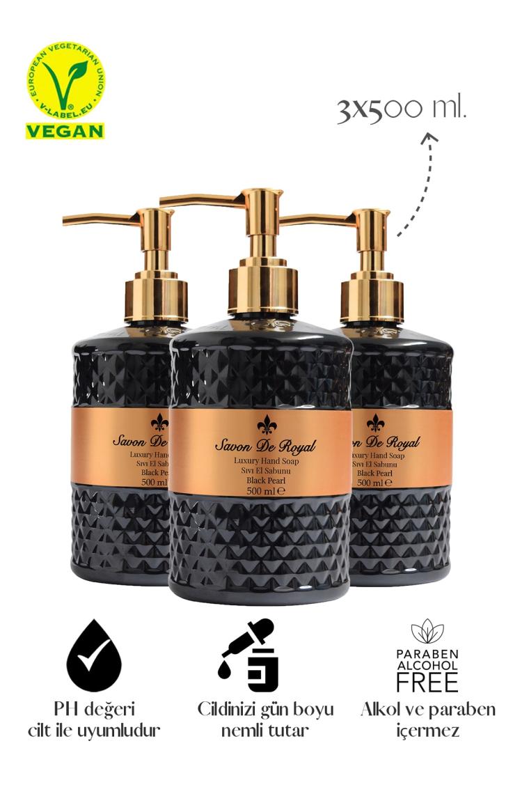Luxury Vegan Sıvı Sabun Black Pearl 3 X 500 Ml
