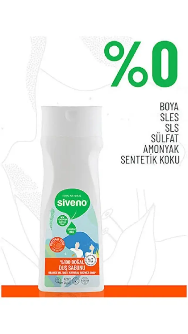 %100 Doğal Duş Sabunu Portakal Kokulu Canlandırıcı Duş Jeli 6 Değerli Bitki Vegan 300 ml