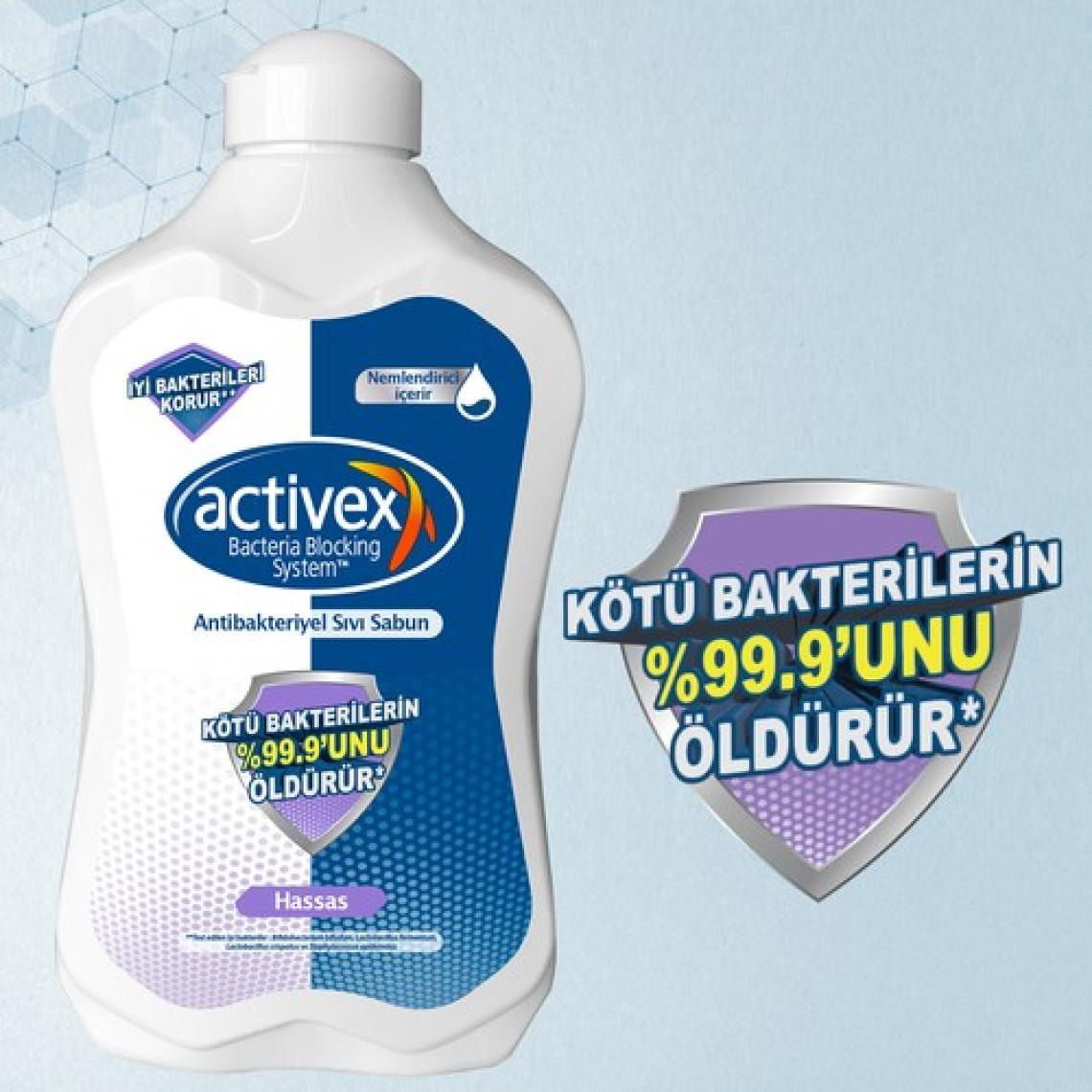 Activex Antiibakteriyel Sıvı Sabun Hassas 2x1.5 Lt + 500 ml