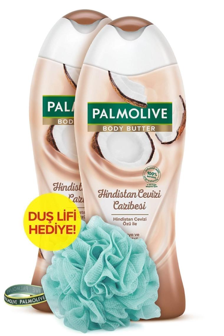 Body Butter Hindistan Cevizi Cazibesi Banyo ve Duş Jeli 500 ml x 2 Adet + Duş Lifi Hediye