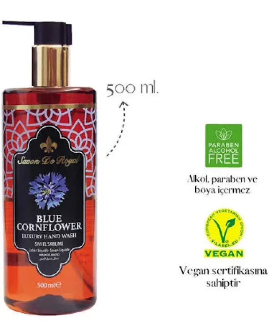 Savon De Royal Nature Luxury Vegan Sıvı Sabun Mavi Kantaron 500 ml