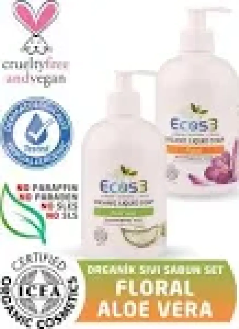 Ecos3 Organik Sıvı Sabun Aloevera + Floral 500 ml x 2 Adet
