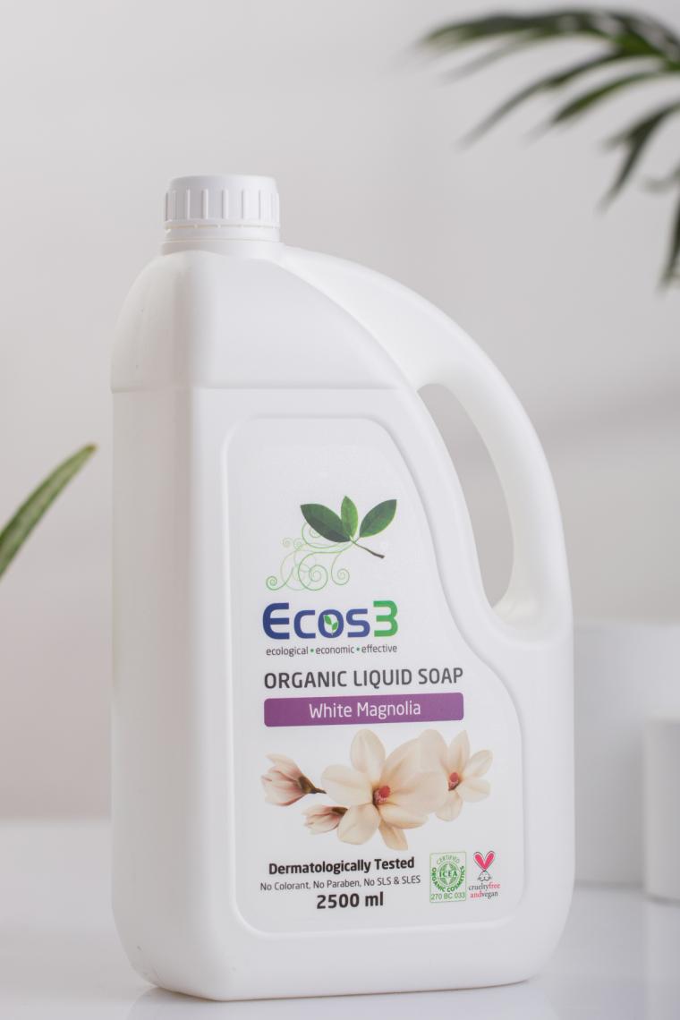 Sıvı Sabun, Organik & Vegan Sertifikalı, Ekolojik, Hipoalerjenik, Beyaz Manolya, 2500ml