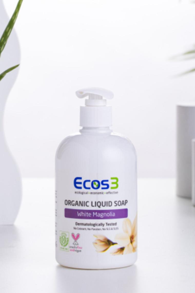 Sıvı Sabun, Organik & Vegan Sertifikalı, Ekolojik, Hipoalerjenik, Beyaz Manolya, 500ml