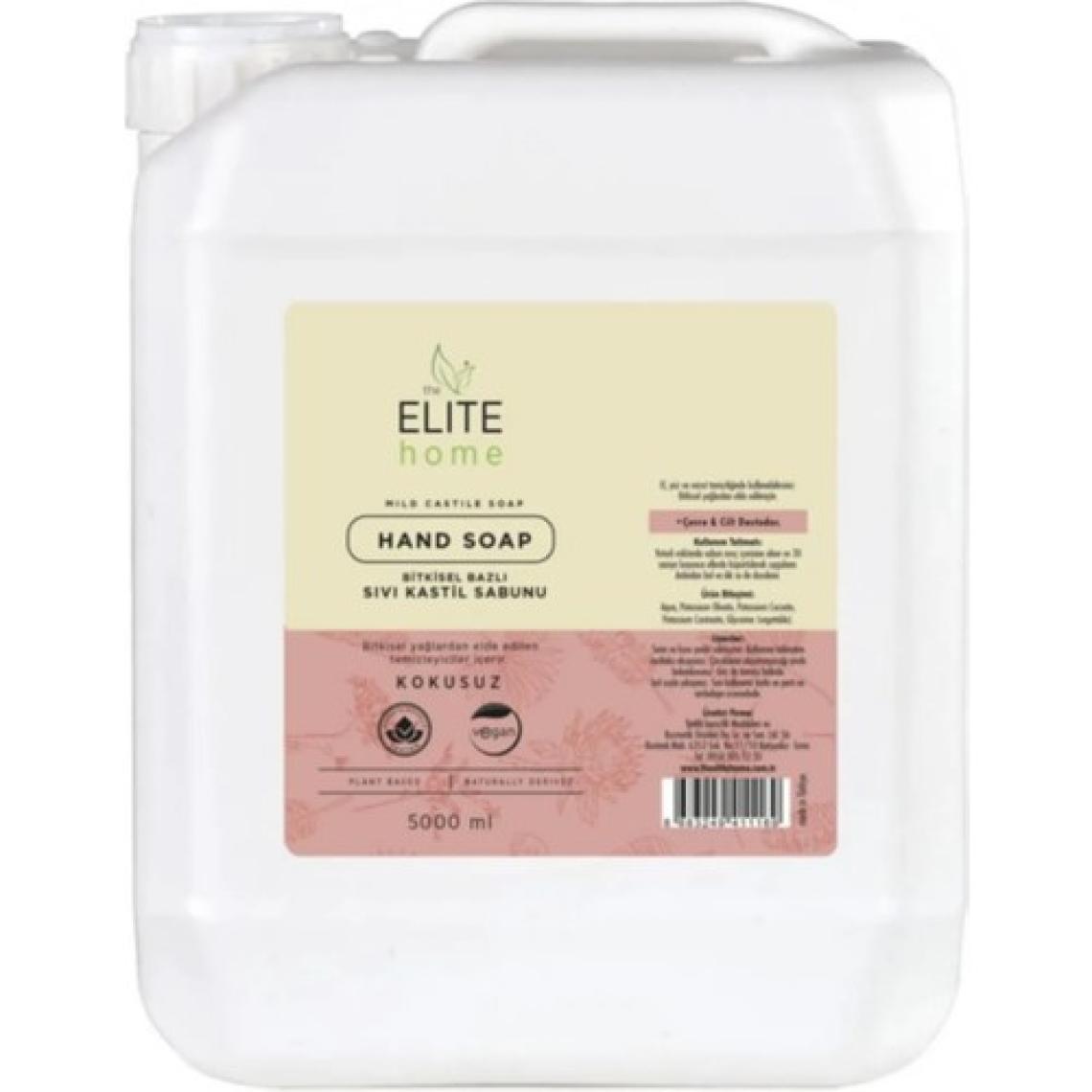 The Elite Home Bitkisel Bazlı ve Vegan Sertifikalı Sıvı El Sabunu 5 kg ,kokusuz
