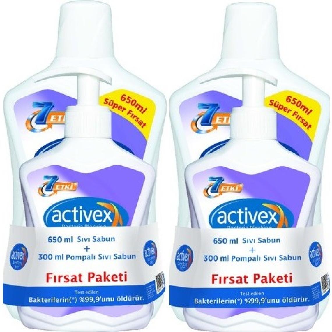 Activex Antibakteriyel Sıvı Sabun 650 ml + 300 ml - Hassas Ciltler x 2 Adet