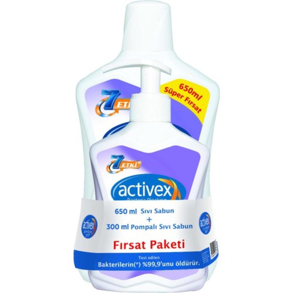 Activex Antibakteriyel Sıvı Sabun 650 ml + 300 ml - Hassas Ciltler x 2 Adet